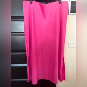 Pink Silk Pencil Skirt